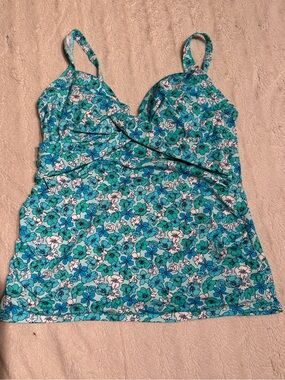 Lands' End Women's Sweetheart Wrap Underwire Tankini Top